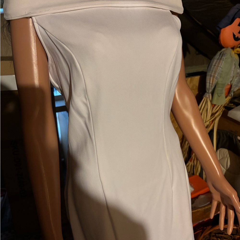 Elegant White Off-Shoulder Dress by Reflections Images of You